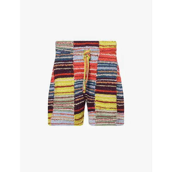 The Elder Statesman Patchwork Knitted Shorts