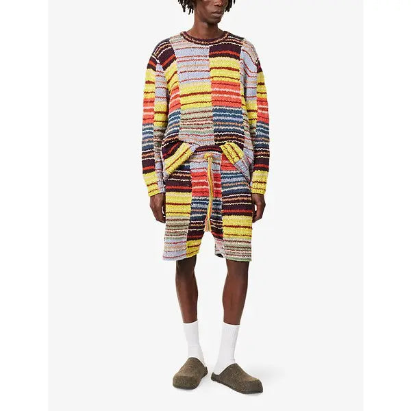 The Elder Statesman Patchwork Knitted Shorts