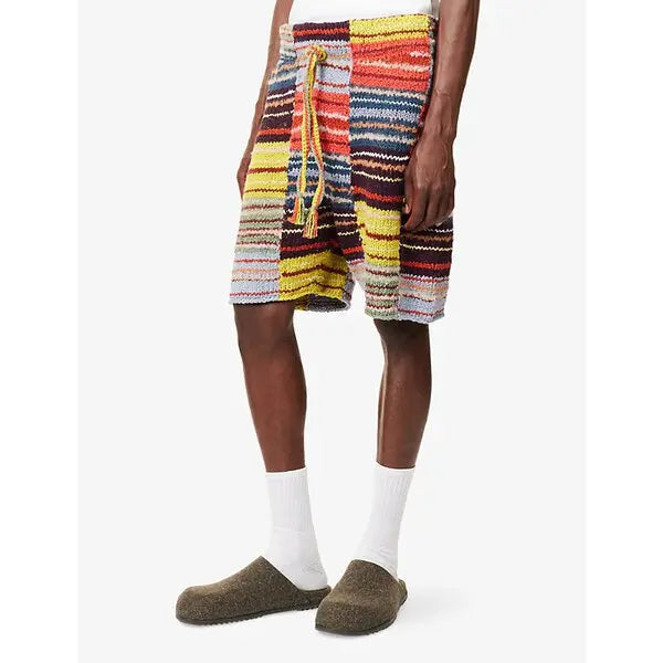 The Elder Statesman Patchwork Knitted Shorts