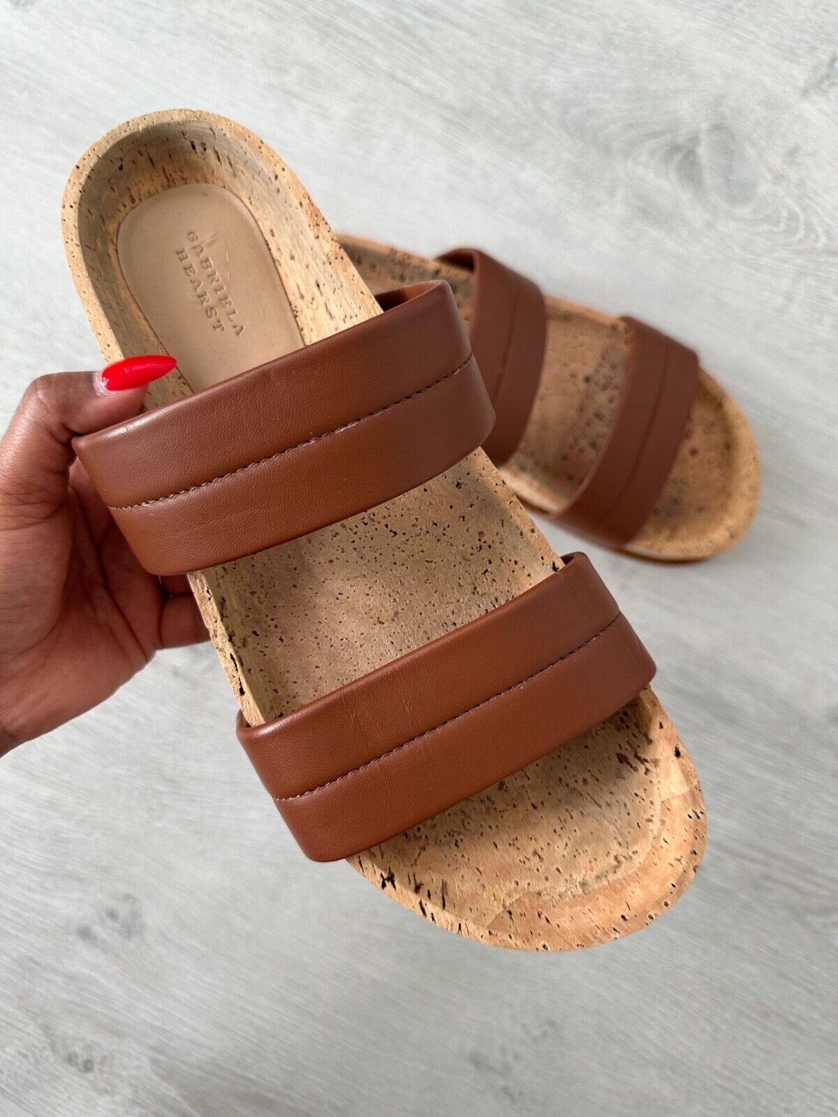 Gabriela Hearst Striker Leather Sandals Summer Chic Cognac Brown - House Of Huntington