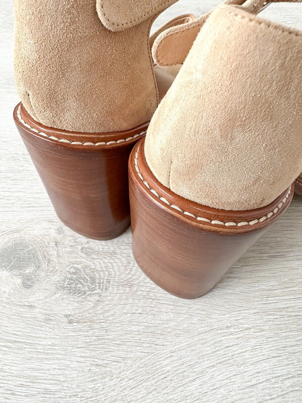 Gabriela Hearst Beau Suede Wooden Block High Heel Sandals - House Of Huntington