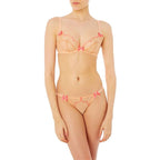AGENT PROVOCATEUR Lorna Pink Nude Tulle Bow Detail Scalloped Bra - House Of Huntington