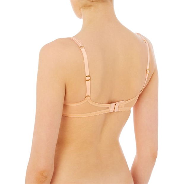 AGENT PROVOCATEUR Lorna Pink Nude Tulle Bow Detail Scalloped Bra - House Of Huntington