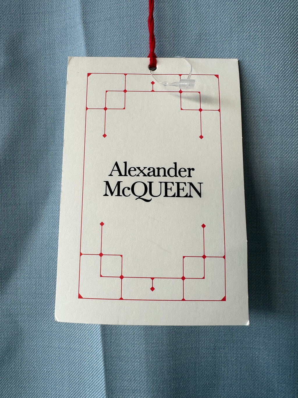 Pantalon cigarette bleu pâle Alexander McQueen