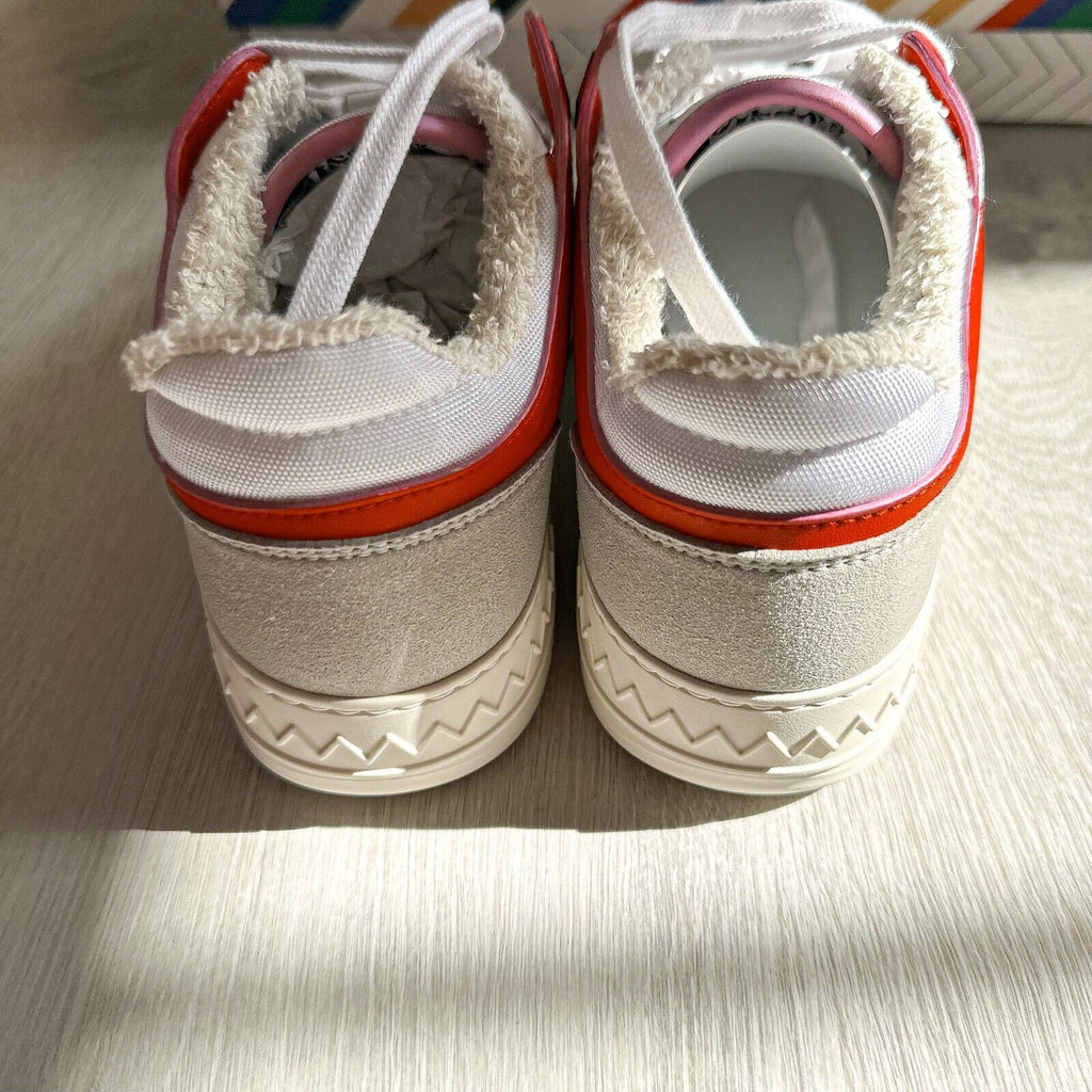 MISSONI Logo 90 White Red Trainers Sneakers + Chevron Bag