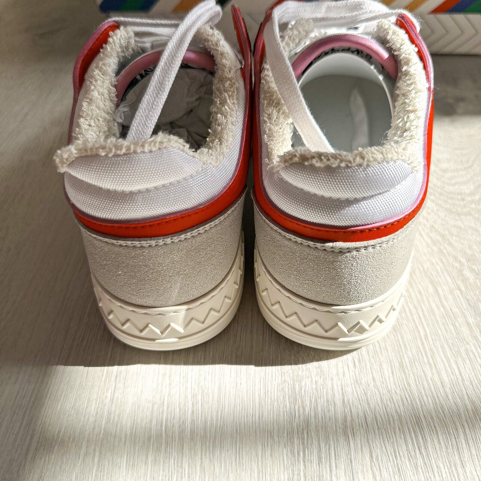 MISSONI Logo 90 White Red Trainers Sneakers + Chevron Bag