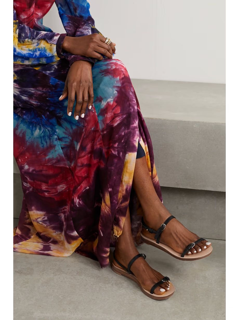 GABRIELA HEARST Steward Black Leather Slingback Sandals