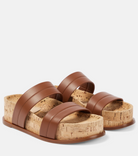 Gabriela Hearst Striker Leather Sandals Summer Chic Cognac Brown - House Of Huntington