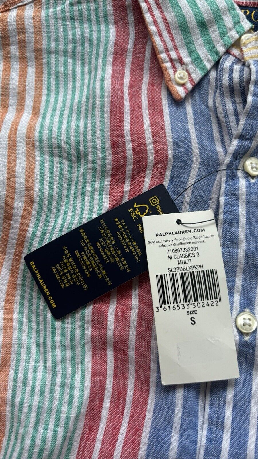 Polo Ralph Lauren Linen Multicoloured Striped Slim Fit Shirt