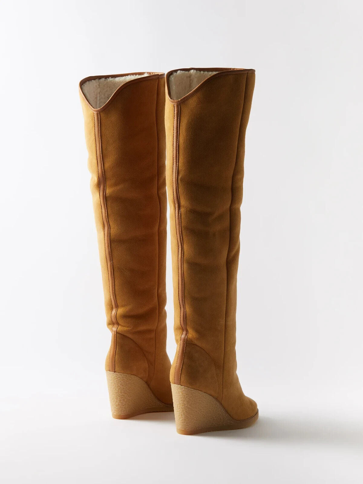 Isabel Marant Beige Tilin 90 Suede Wedge Shearling Lined Boots (EU 38)