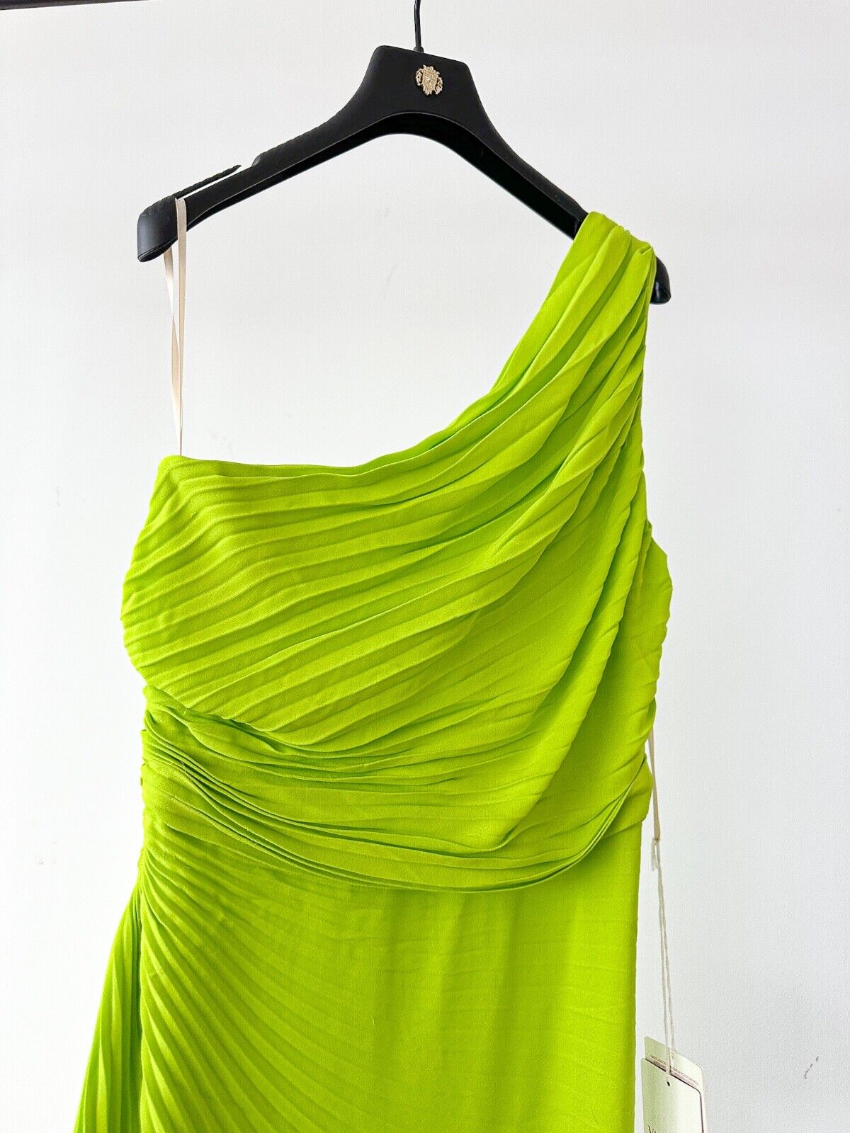 Valentino Garavani Green Pleat Detail One Shoulder Evening Occasion Gown