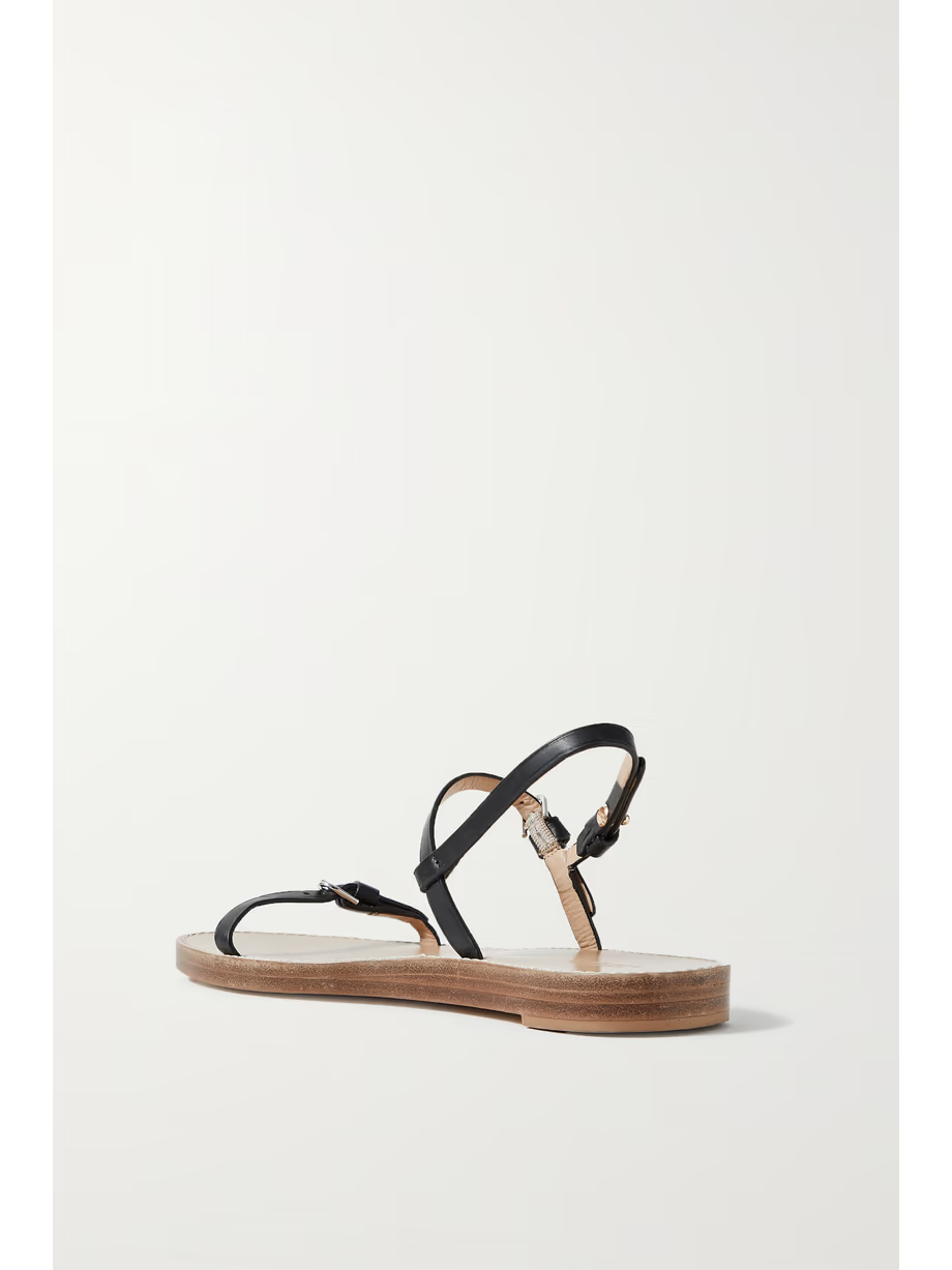 GABRIELA HEARST Steward Black Leather Slingback Sandals