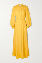 GABRIELA HEARST Yellow Massey Button-Up Shirt Maxi Dress - House Of Huntington