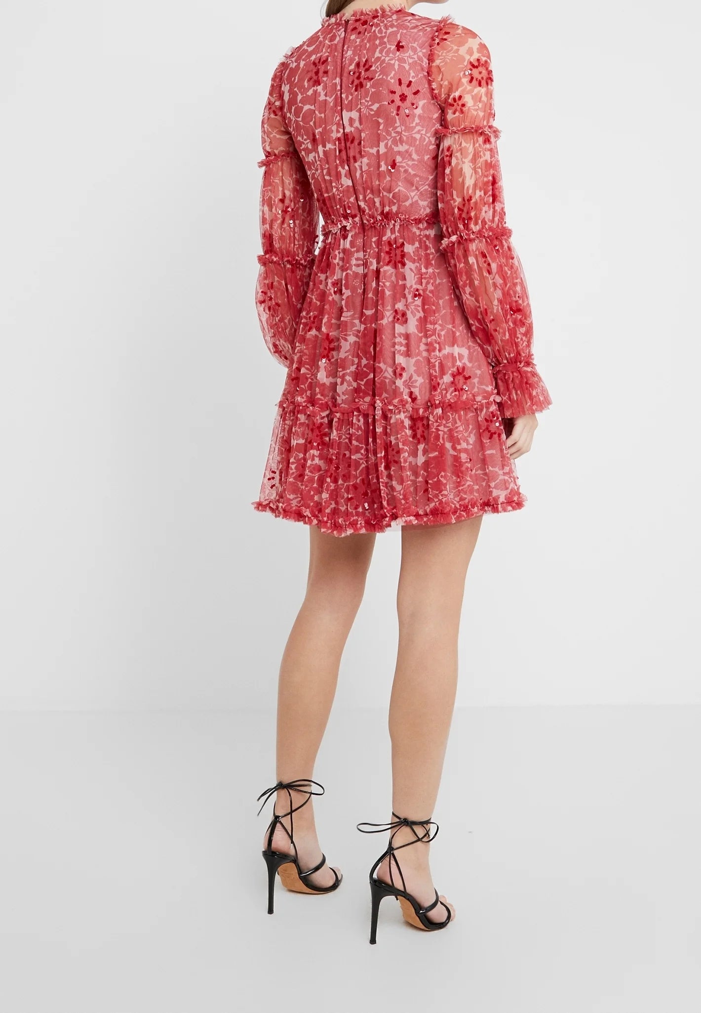 Needle & Thread Rotes Anya Cherry Flora Langarmkleid