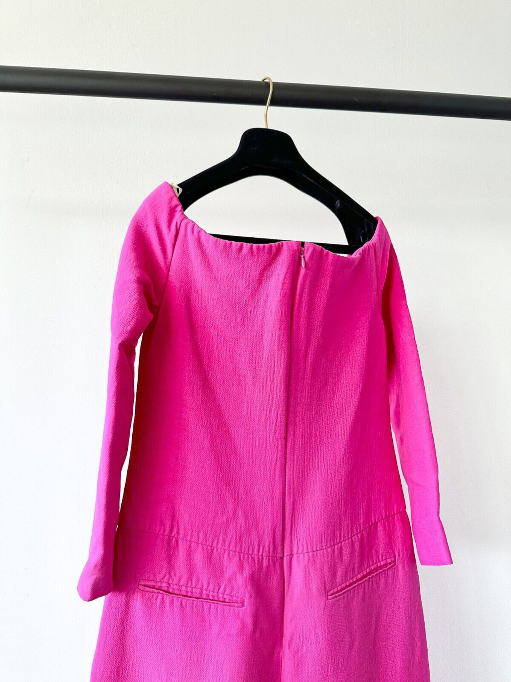 Valentino Garavani Couture Pink PP Crepe Off Shoulder Statement Jumpsuit