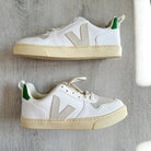 VEJA White Grey Green V Logo Trainers - House Of Huntington