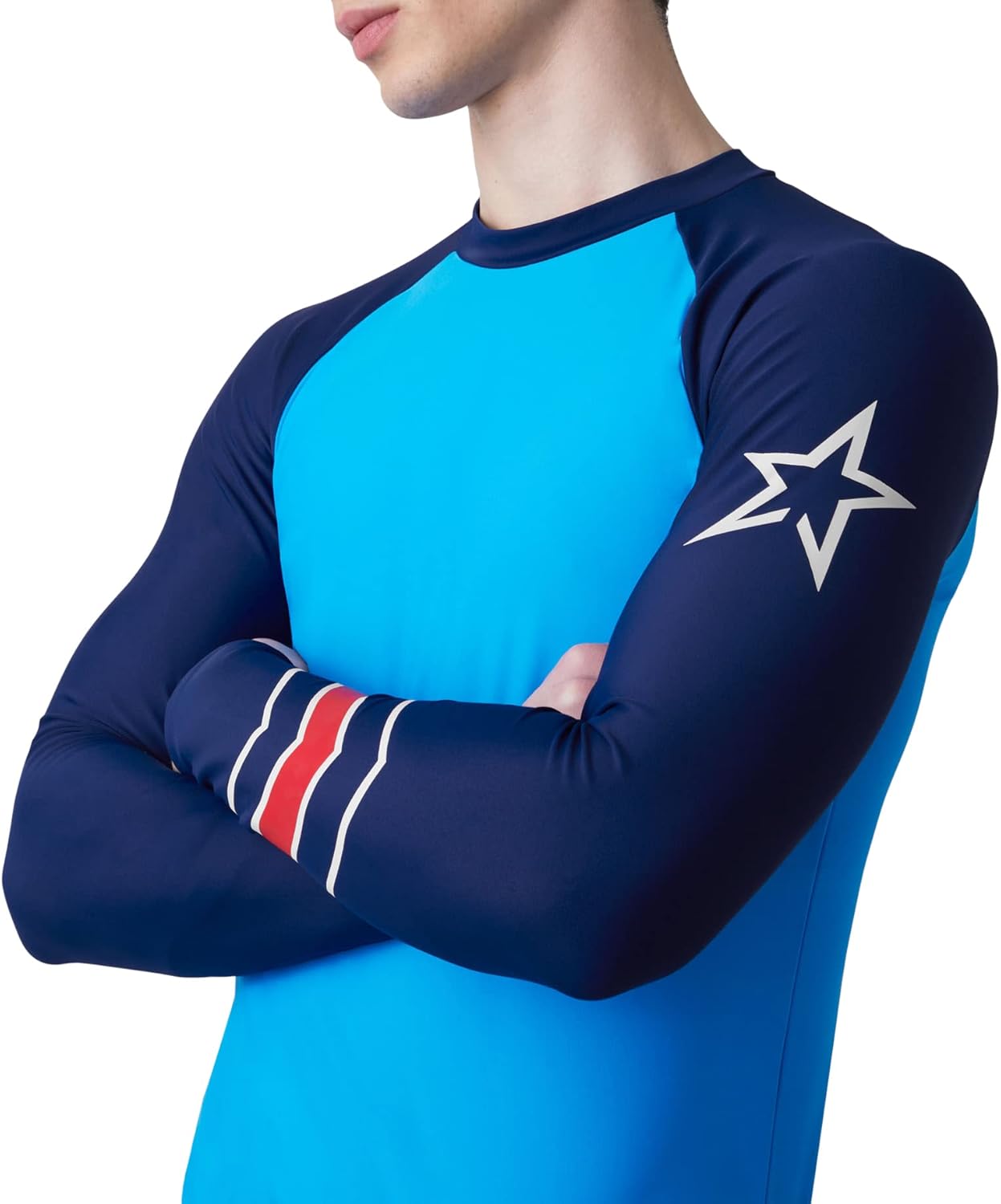Perfect Moment Mens Blue Long Sleeve Rash Guard Ski Top