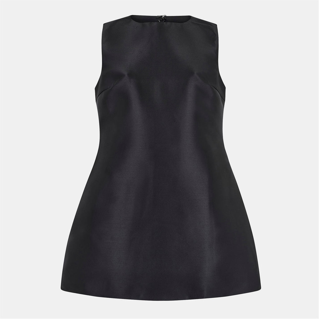 Odd Muse Satin Shift Black Mini Dress