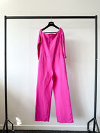 Valentino Garavani Couture Pink PP Crepe Off Shoulder Statement Jumpsuit
