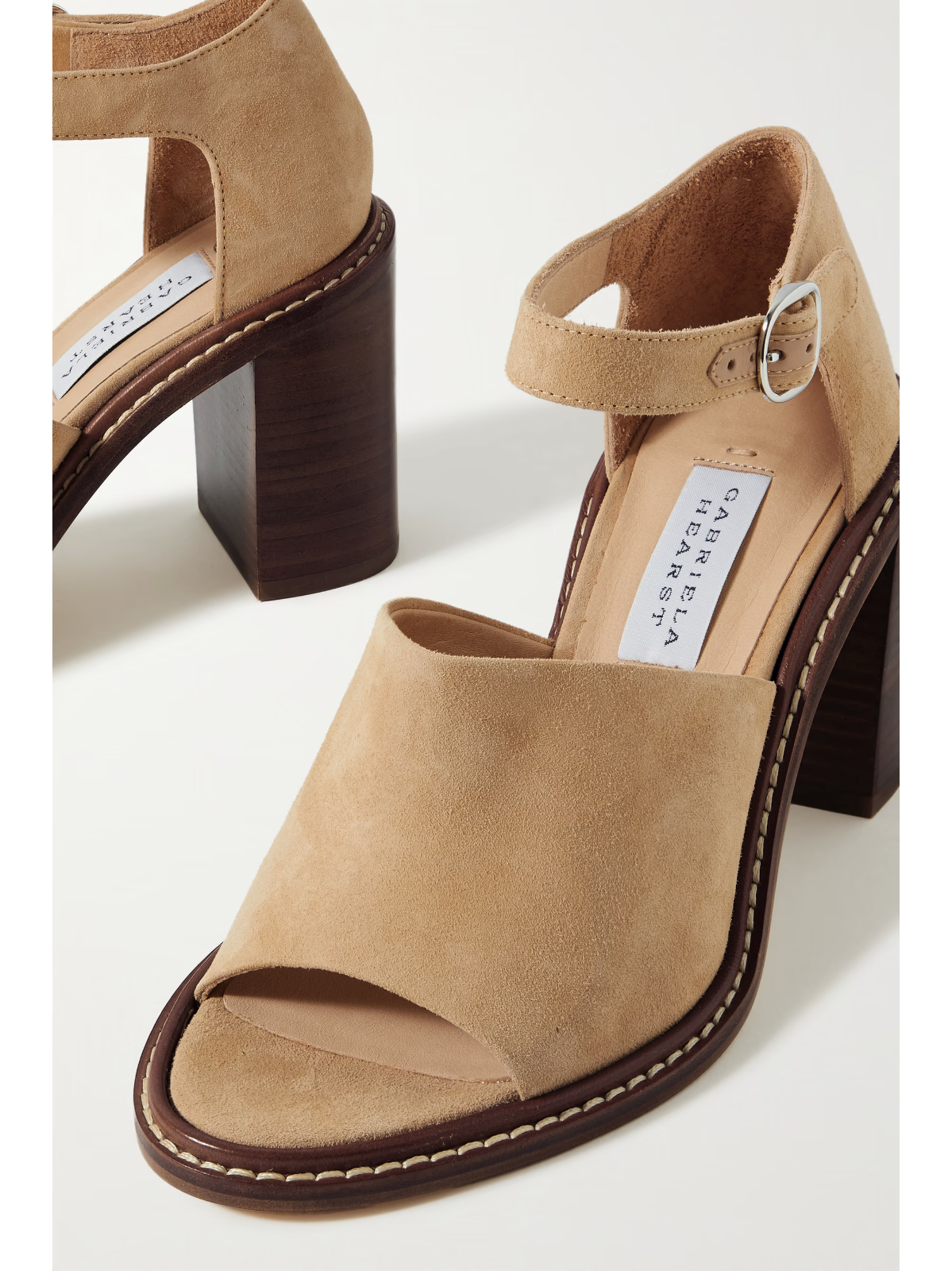 Gabriela Hearst Beau Suede Wooden Block High Heel Sandals - House Of Huntington