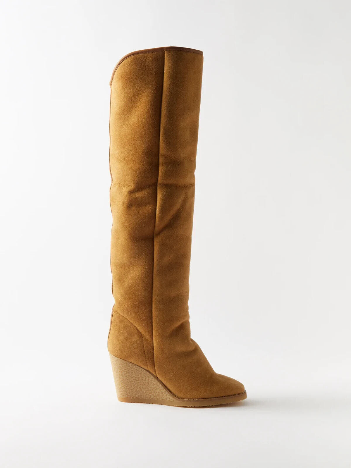 Isabel Marant Beige Tilin 90 Suede Wedge Shearling Lined Boots (EU 38)