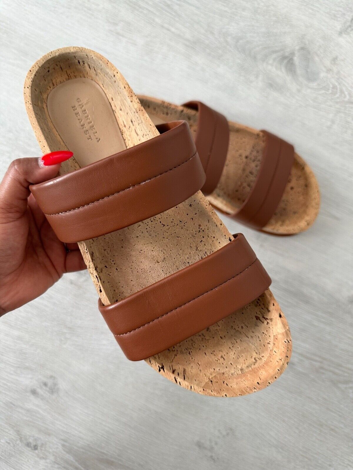 Gabriela Hearst Striker Leather Sandals Summer Chic Cognac Brown - House Of Huntington