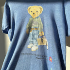 Polo Ralph Lauren Polo Teddy Bear Blue Linen Relaxed Tee