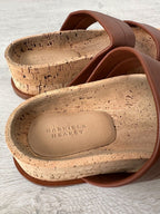 Gabriela Hearst Striker Leather Sandals Summer Chic Cognac Brown - House Of Huntington