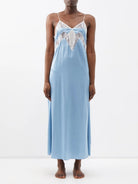 SLEEPING WITH JACQUES Francine Silk Lace Detail Slip Dress - House Of Huntington