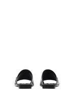 Burberry Leather Peep Slides Black Sandals