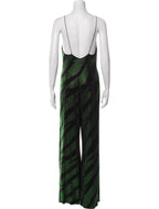 Alexandre Vauthier Embellished Black Green Striped Jumpsuit - House Of Huntington