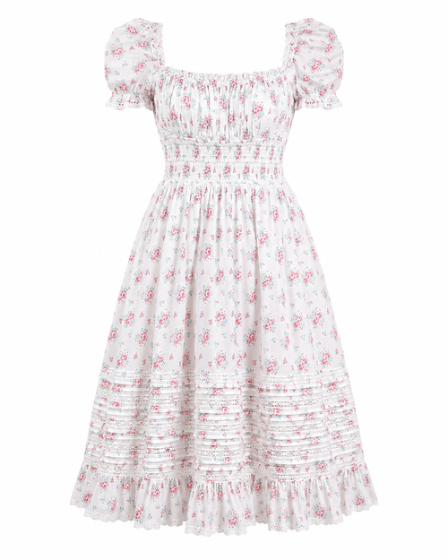 Amy Jane London Floral Print Square Neck Puff Sleeve Dolly dress