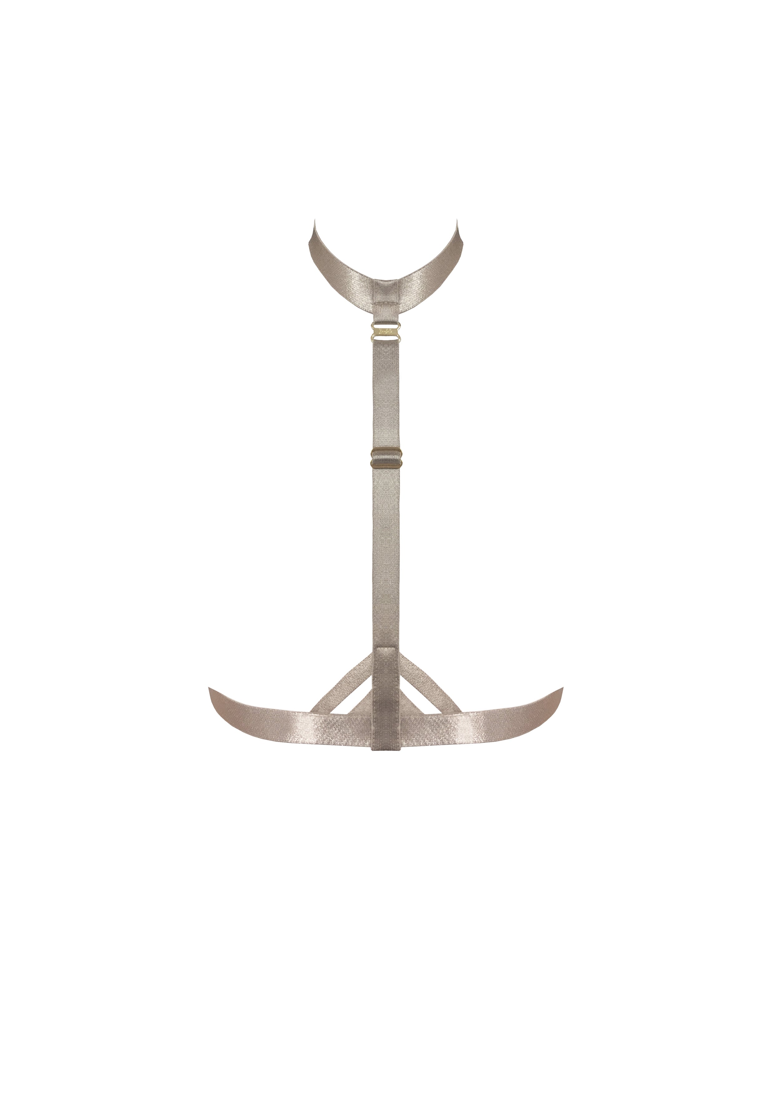 Bordelle Art Deco Caramel Satin 24k Gold Plated Harness - House Of Huntington