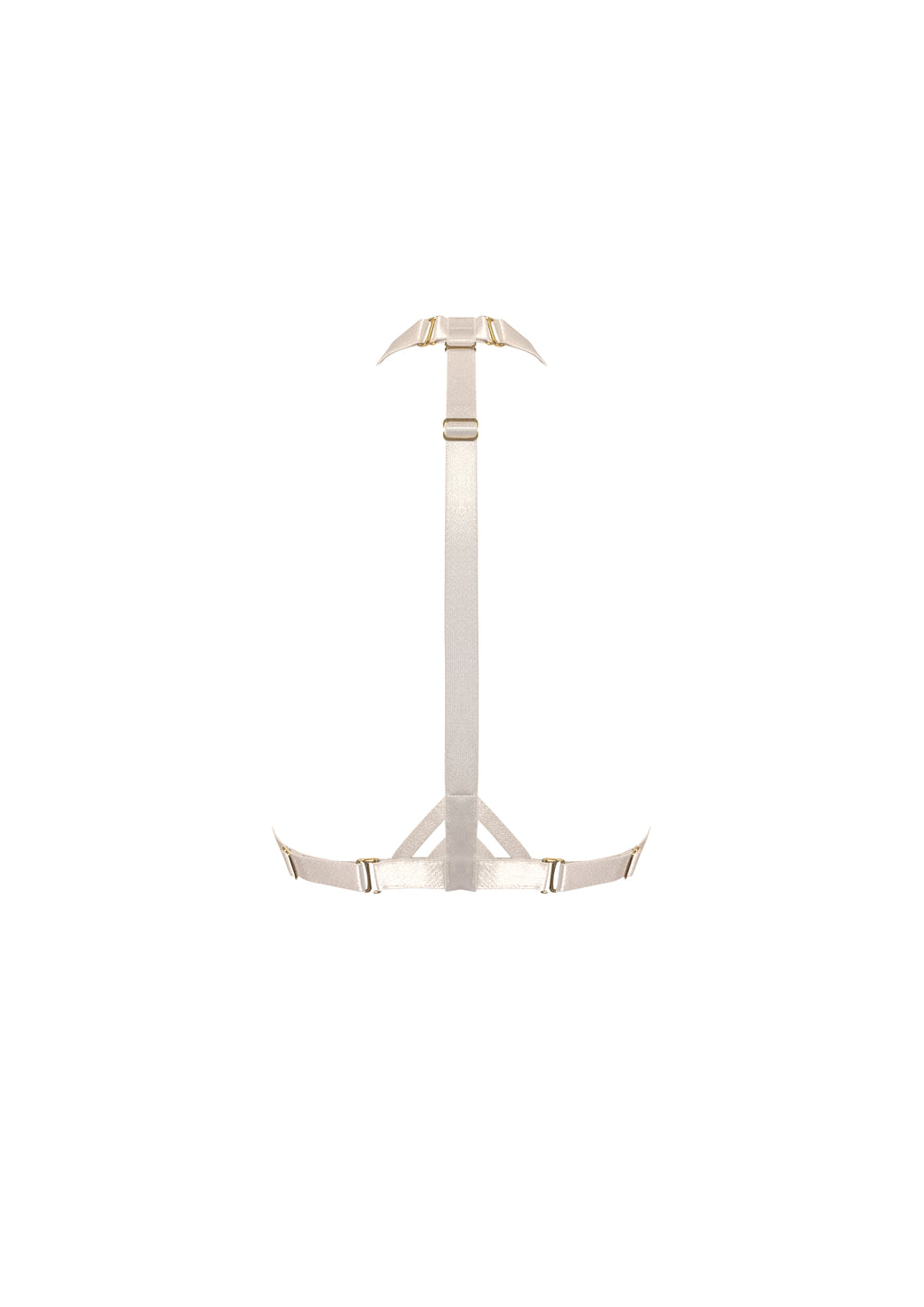 Bordelle Art Deco Cream Satin 24k Gold Plated Harness - House Of Huntington