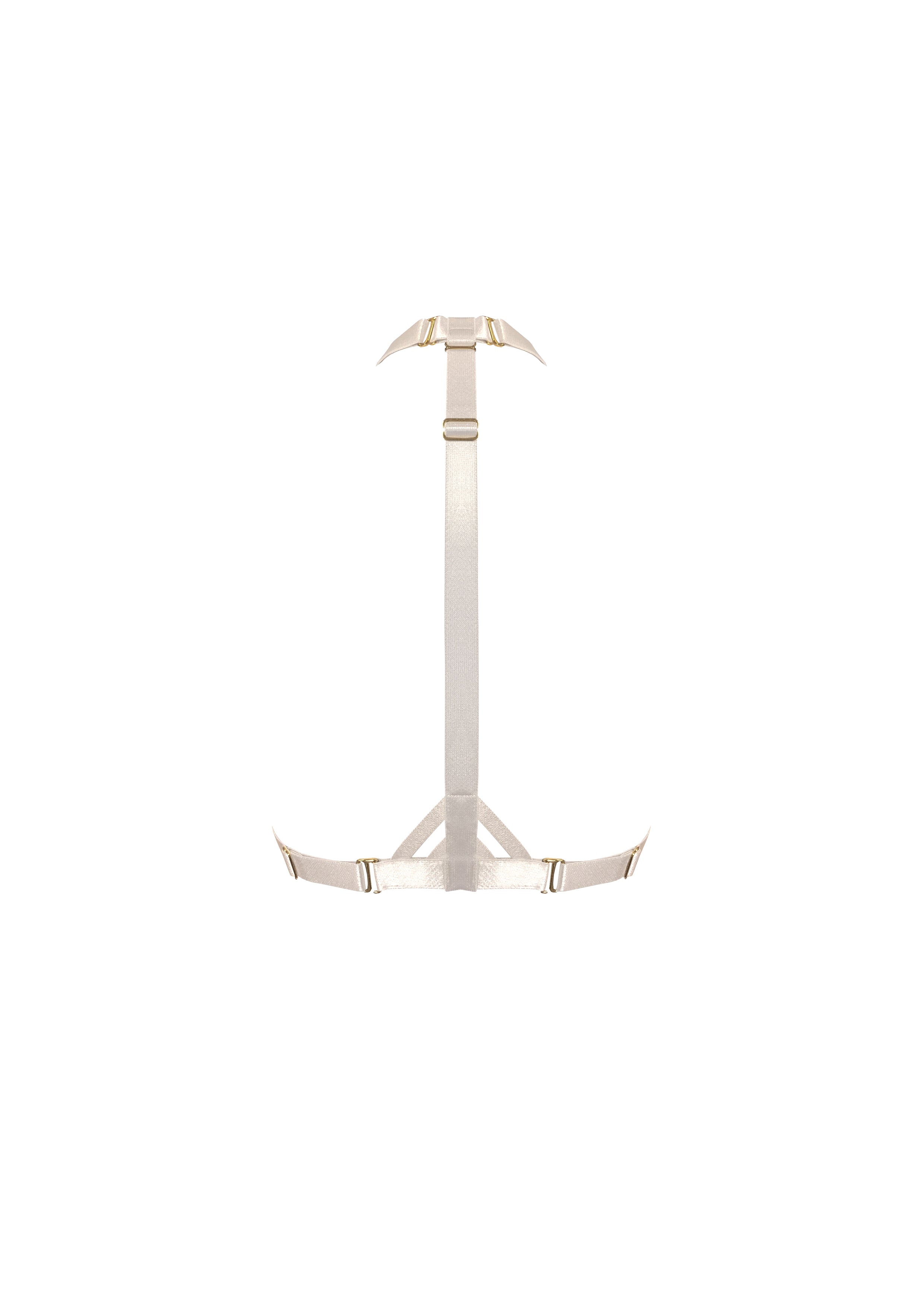 Bordelle Art Deco Cream Satin 24k Gold Plated Harness - House Of Huntington