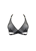 Bordelle Signature Art Deco Black Wireless Soft Cup Mesh Wrap Bra - House Of Huntington