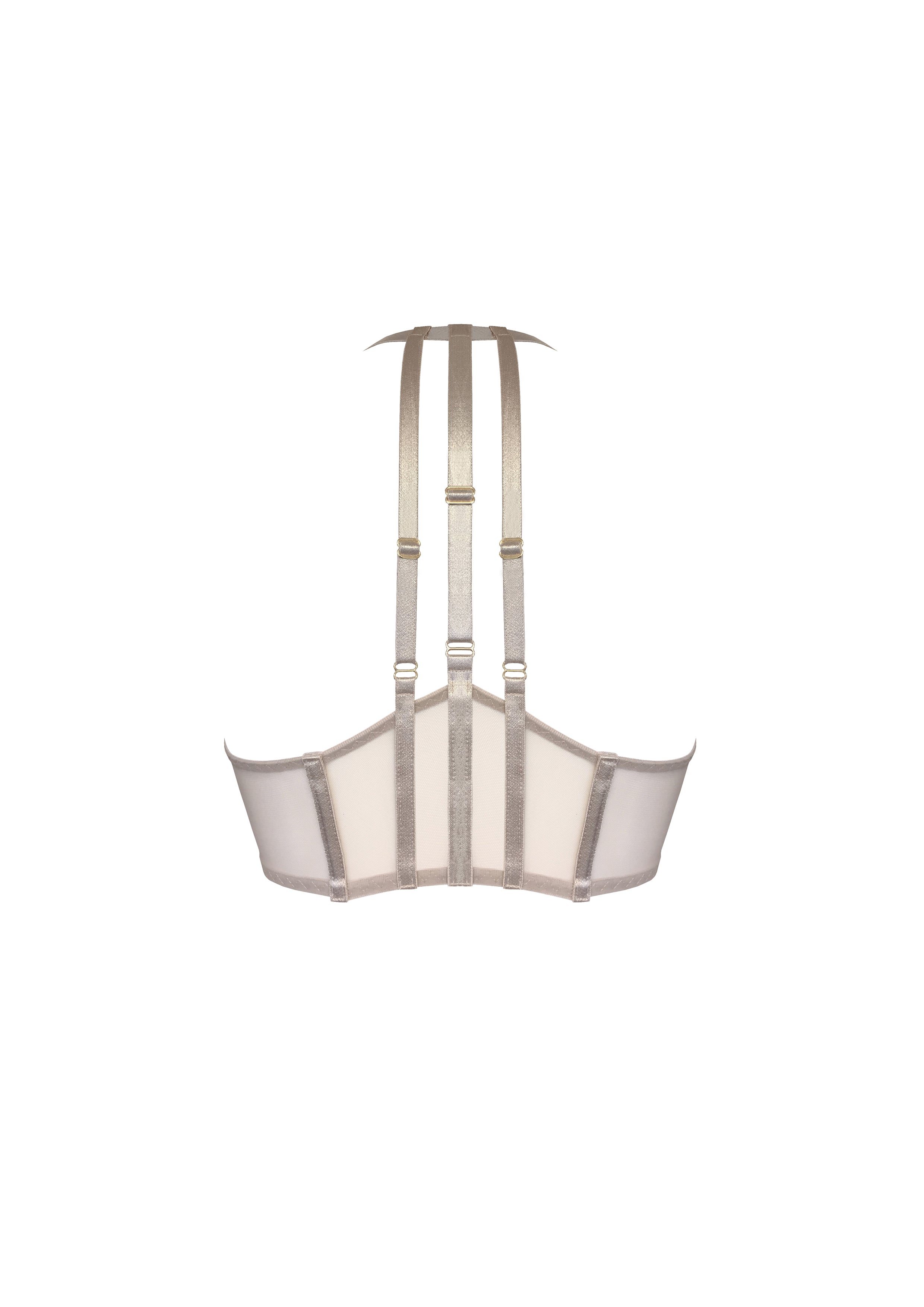 Bordelle Signature Art Deco Caramel Wireless Soft Cup Mesh Wrap Bra - House Of Huntington