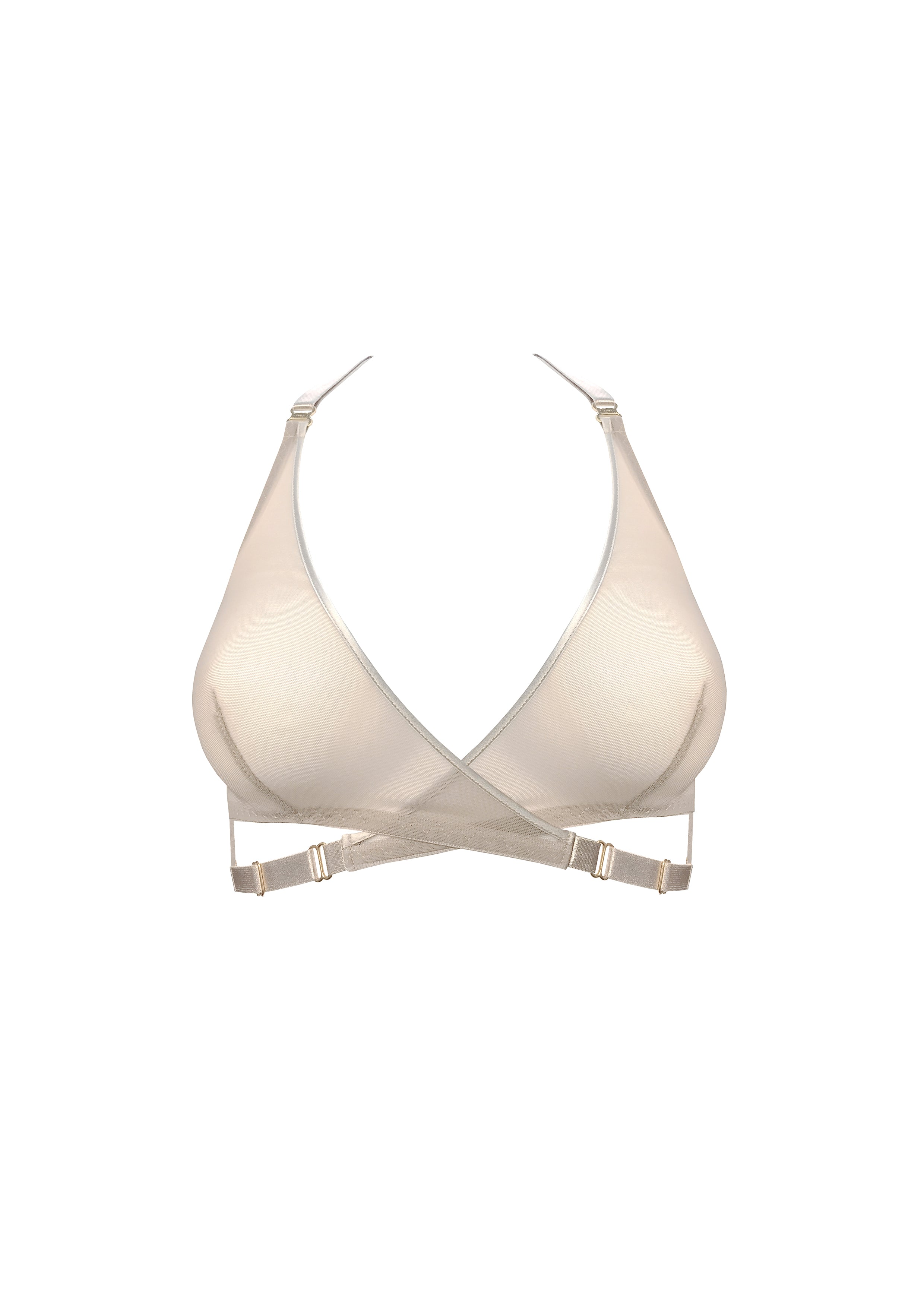 Bordelle Signature Art Deco Caramel Wireless Soft Cup Mesh Wrap Bra - House Of Huntington
