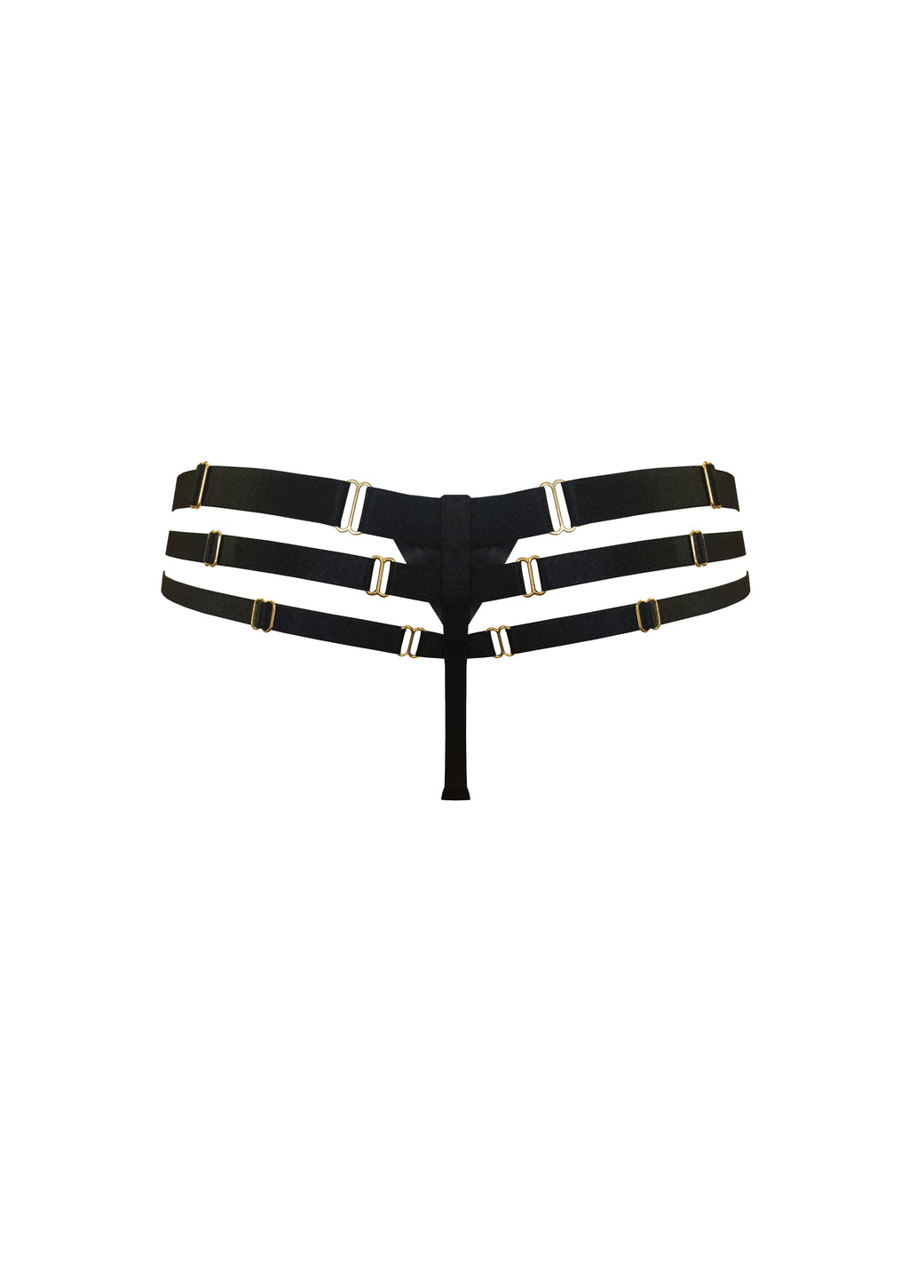 Bordelle Signature Art Deco Black Multi-Strap Thong - House Of Huntington