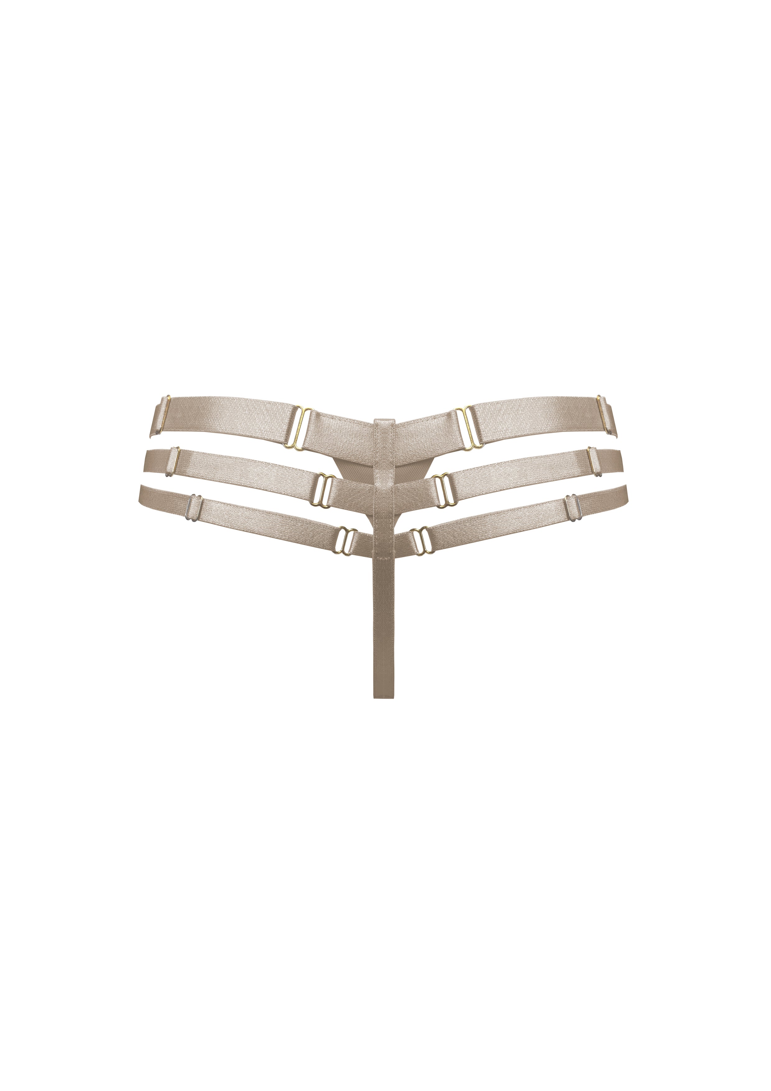 Bordelle Signature Art Deco Caramel Multi-Strap Thong - House Of Huntington