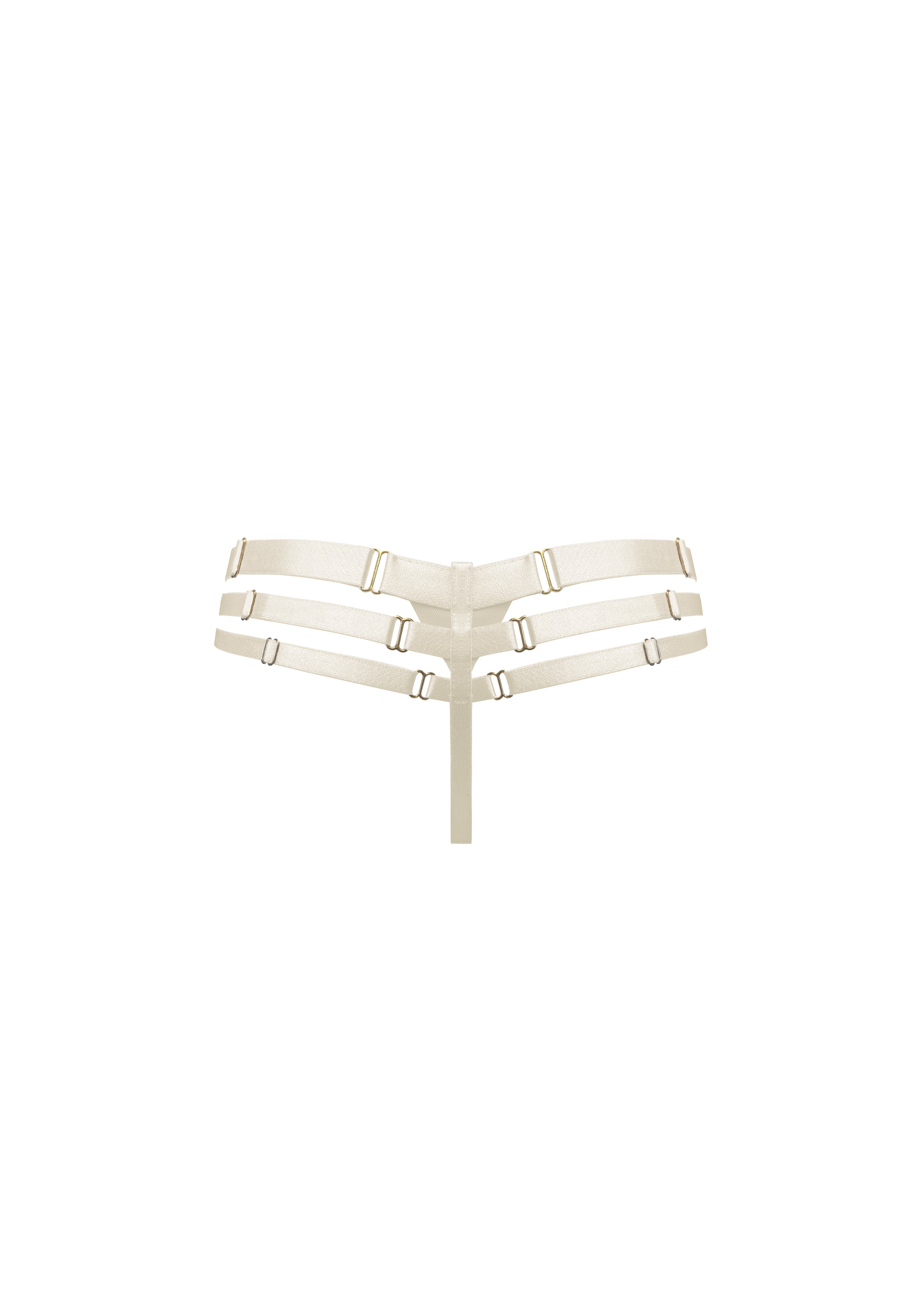 Bordelle Signature Art Deco Cream Multi-Strap Thong - House Of Huntington