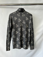 Dolce Gabbana Grey Cashmere Silk Jumper with Polo Neck