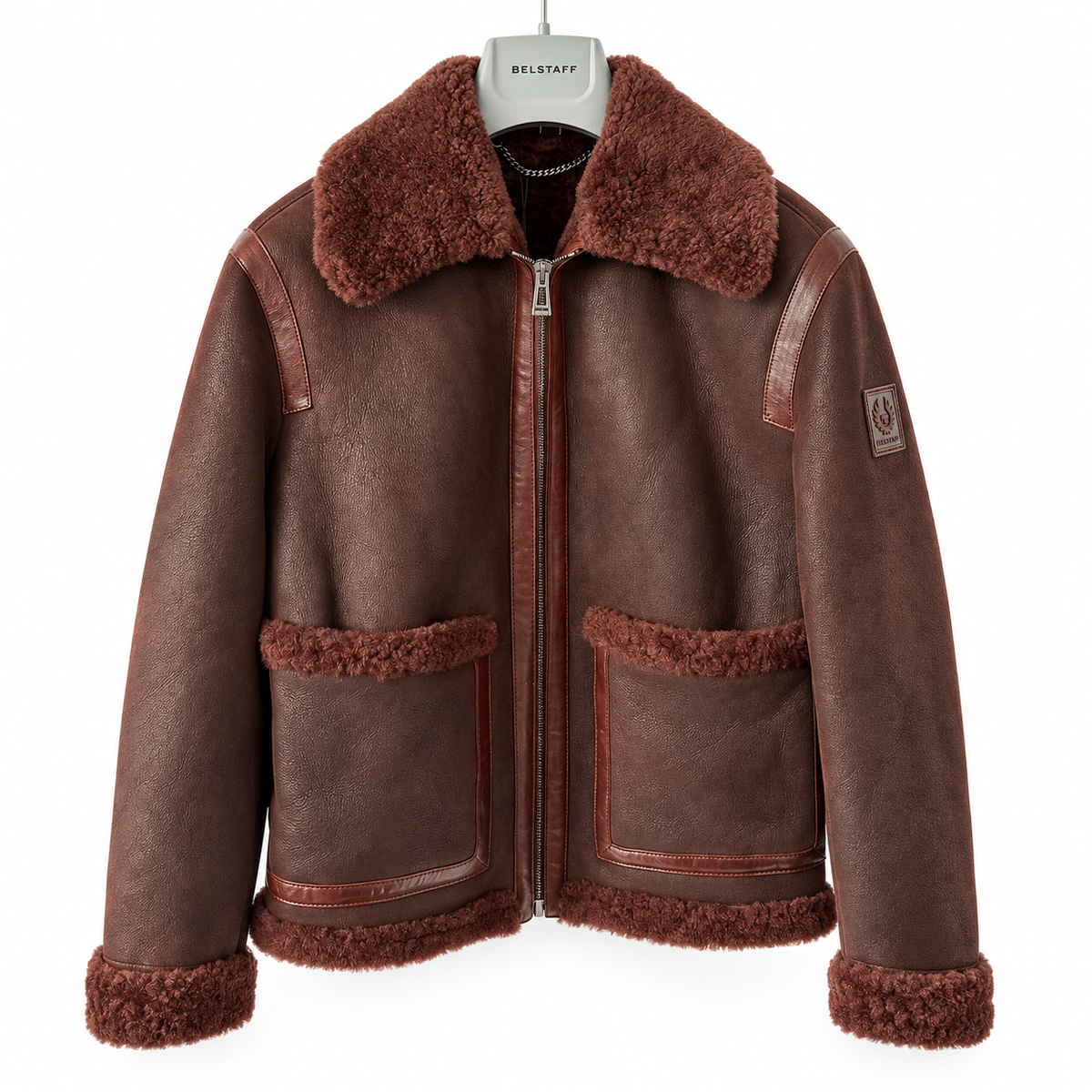 Belstaff Finch Women's Shearling Leather Jacket Oxblood