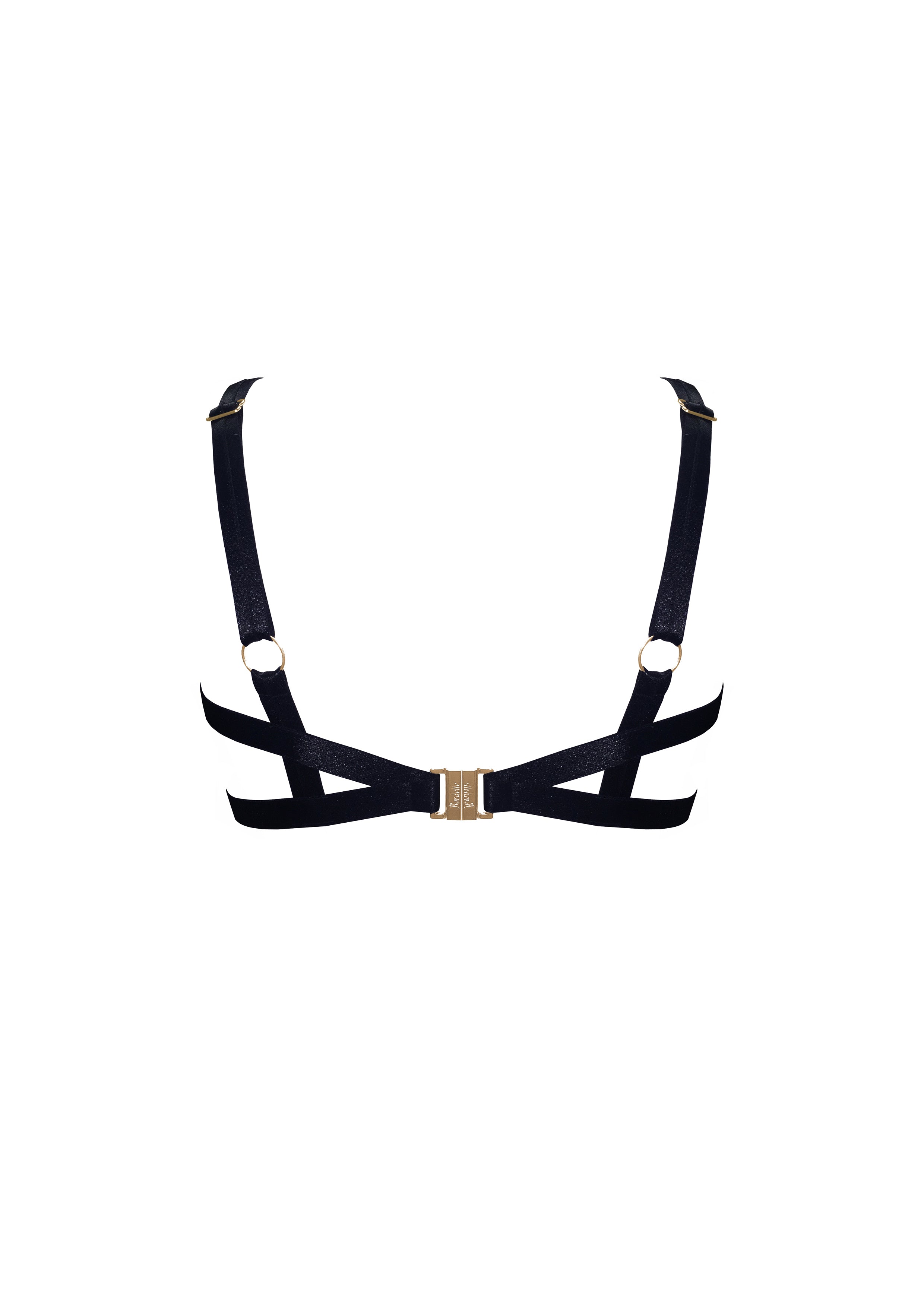 Bordelle Signature Wireless Satin Black Ouvert Bondage Belle Frame Bra - House Of Huntington