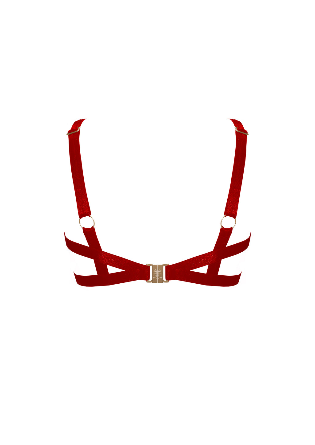 Bordelle Signature Wireless Satin Red Ouvert Bondage Belle Frame Bra - House Of Huntington
