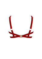 Bordelle Signature Wireless Satin Red Ouvert Bondage Belle Frame Bra - House Of Huntington