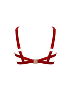 Bordelle Signature Wireless Satin Red Ouvert Bondage Belle Frame Bra - House Of Huntington