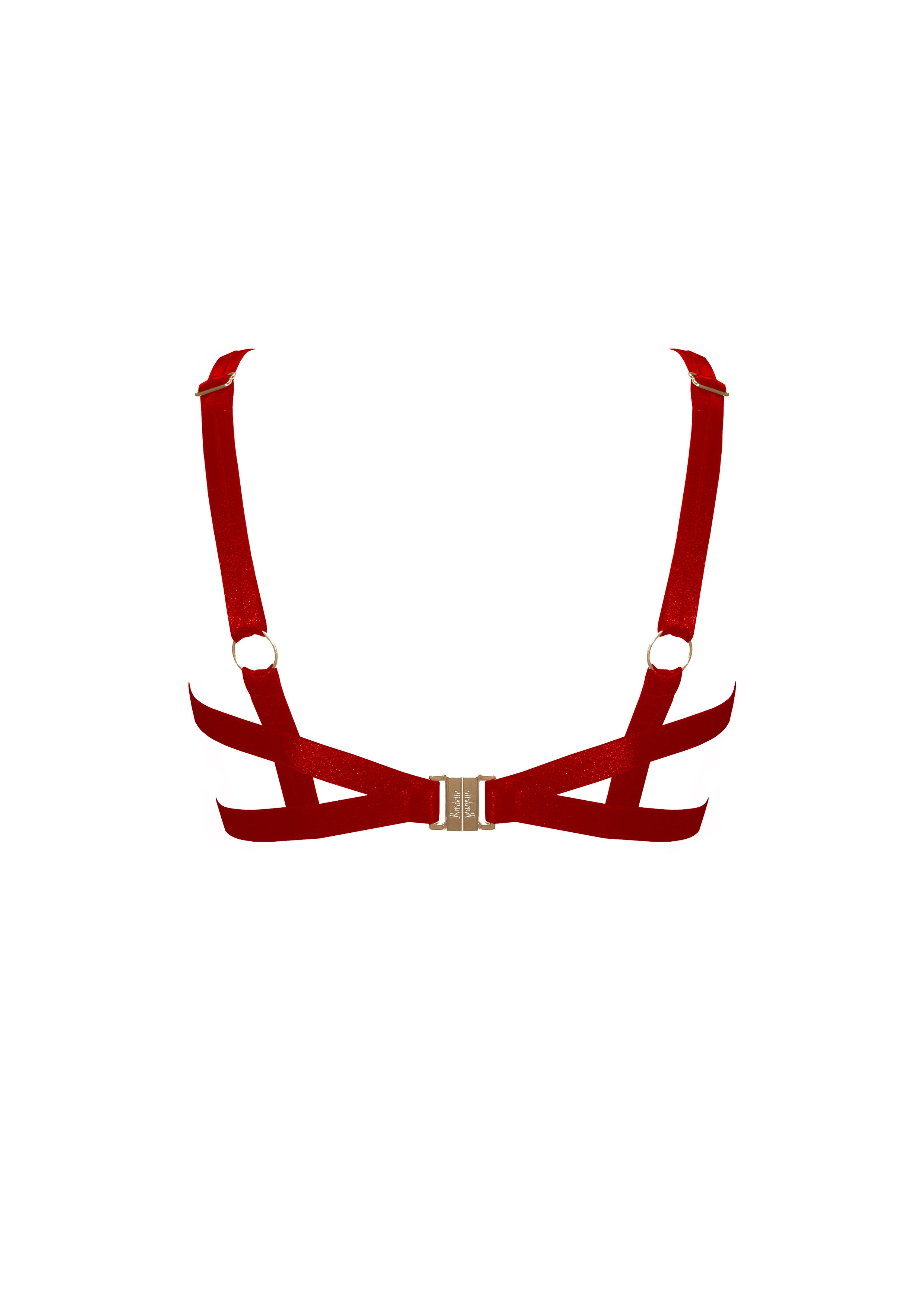Bordelle Signature Wireless Satin Red Ouvert Bondage Belle Frame Bra - House Of Huntington