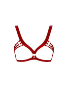 Bordelle Signature Wireless Satin Red Ouvert Bondage Belle Frame Bra - House Of Huntington