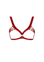 Bordelle Signature Wireless Satin Red Ouvert Bondage Belle Frame Bra - House Of Huntington